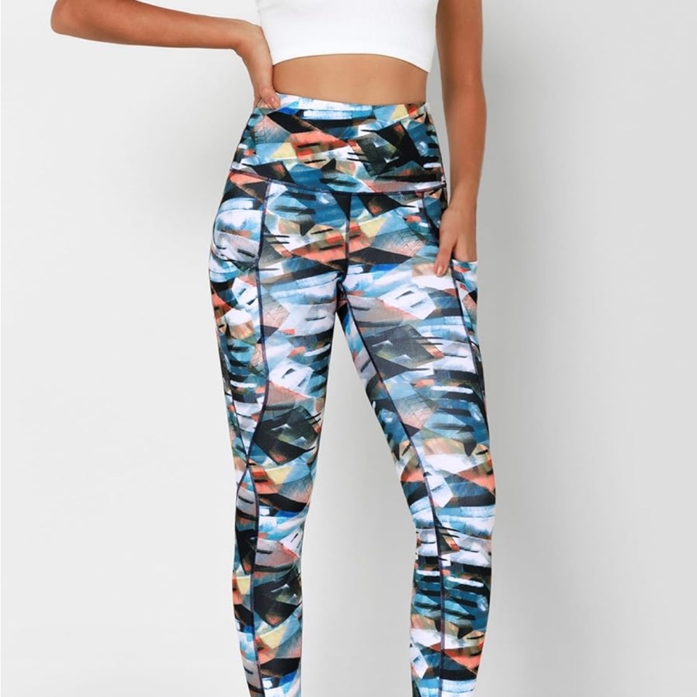 Multicolor Stainglass Abstract Leggings - Picture 7 of 10